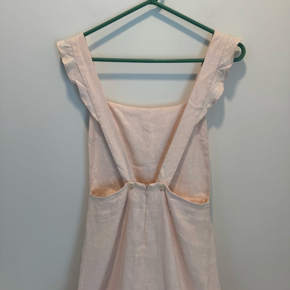 Reformation Linen Midi Length Dress - Pink  size 4 - Picture 10 of 16